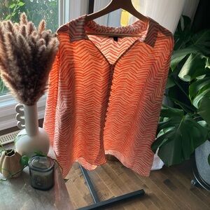 Alfani Orange Chevron Blouse
